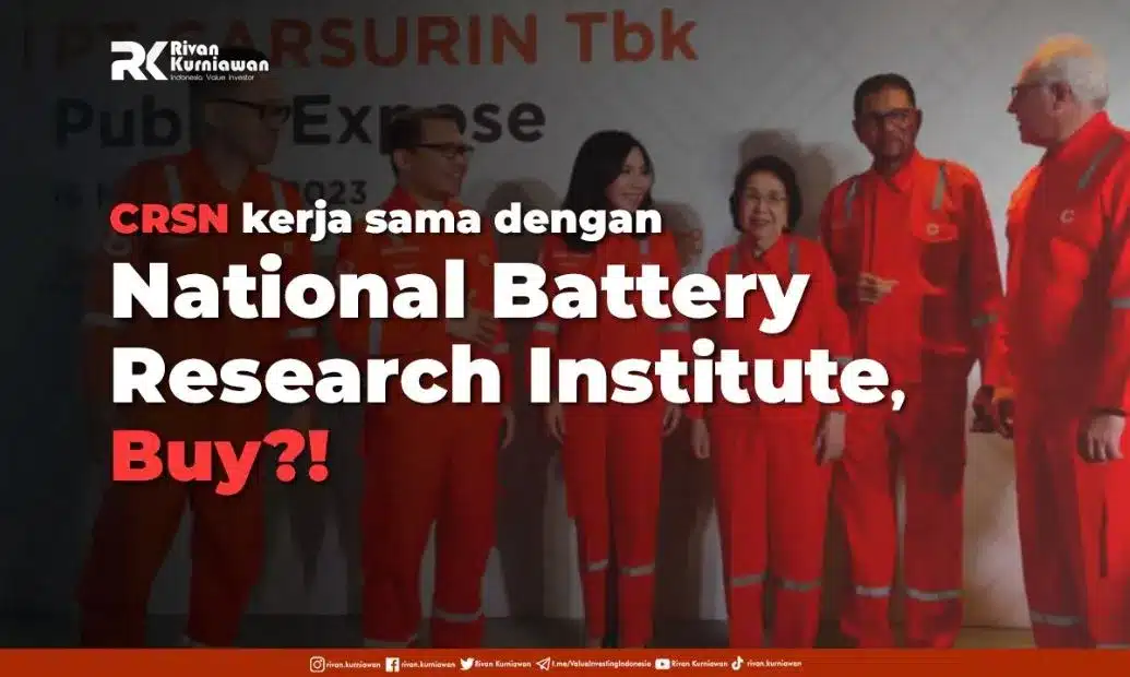 CRSN Kerja Sama dengan National Battery Research Institute, Buy?!