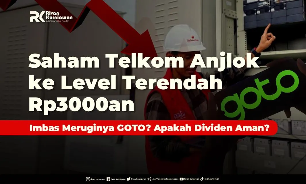 Saham Telkom Anjlok ke Level Terendah Rp3000an, Imbas Meruginya GOTO? Apakah Dividen Aman?